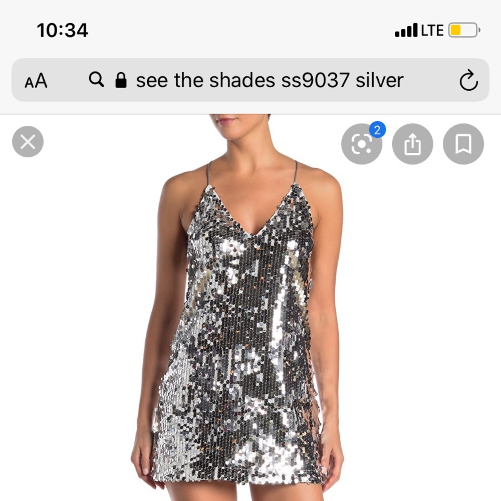 See the shades t back sequined mini dress L